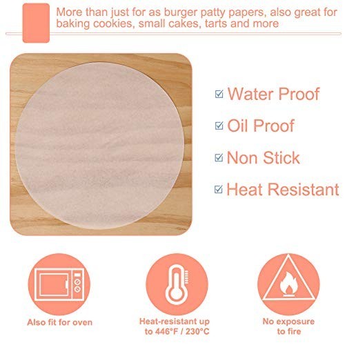 Burger Patty Paper Rounds 4.5 Inch 200 Pack Nonstick Parchment for Hamburger gallery