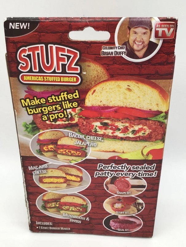 NIB STUFZ Burger Stuffer Hamburger Maker Stuffed Patty Press BBQ As Seen On TV! gallery