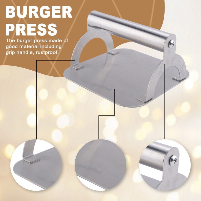 Kitchen Stainless Steel Steak Weight/Bacon Press with Handle, Heavy-Weight9904 gallery