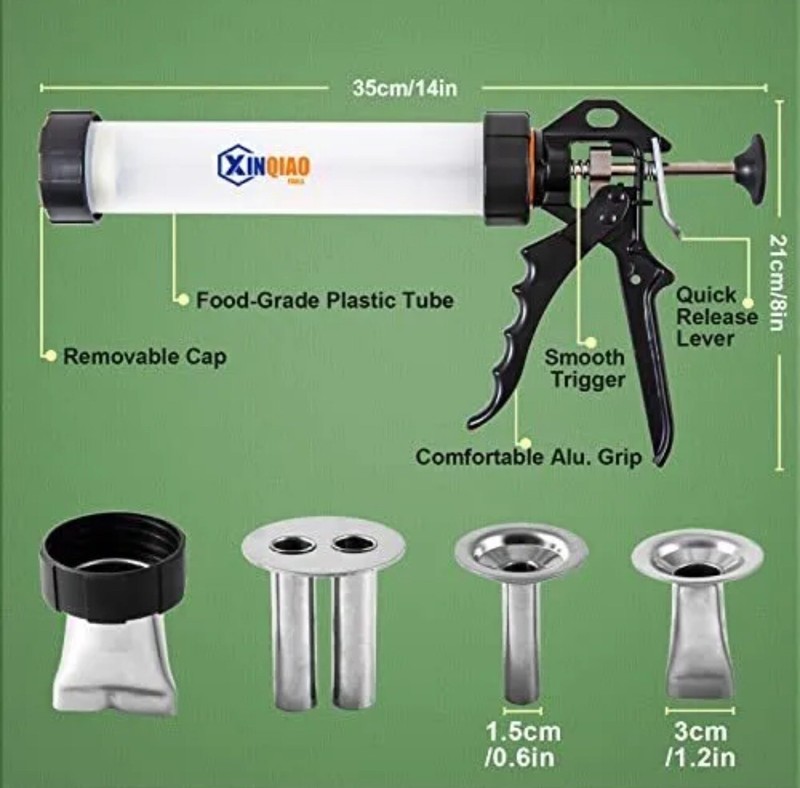 NEW JERKY GUN KIT Maker Durable Stainless Steel Nozzles 1 LB XINQIAO EB-429 gallery