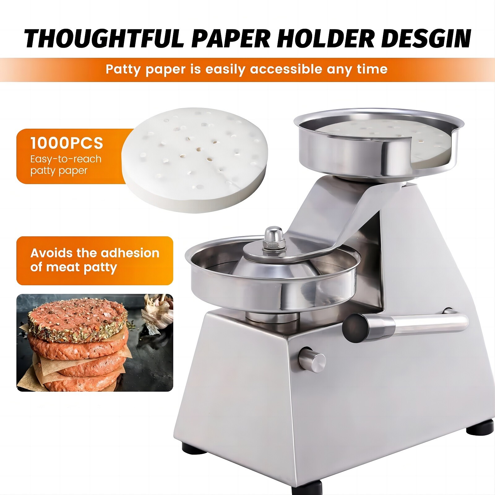 Clivia 4"- 5" Commercial Burger Press Maker Hamburger Patty Maker Machine gallery