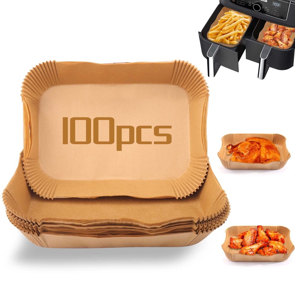 100Pcs Air fryer Baking Paper Rectangular - Large,