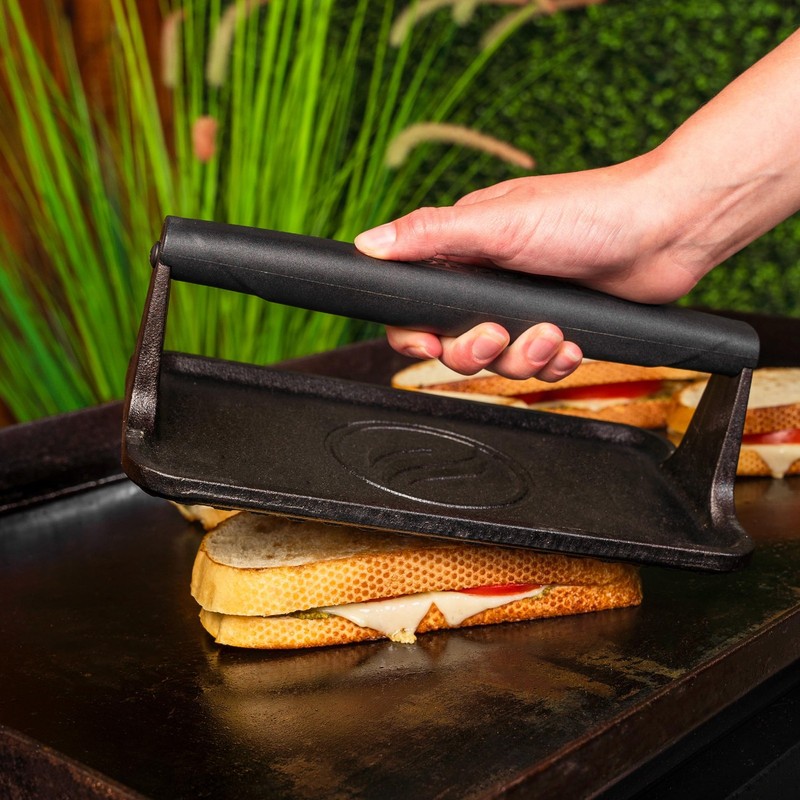 Blackstone 5553 PreSeasoned Cast Iron Griddle Press Medium Heavy DutyMeat, Bu... gallery