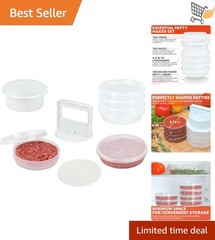 Hamburger Press Patty Maker 4 in 1 Plastic Mold Storage Containers Kitchen Tool