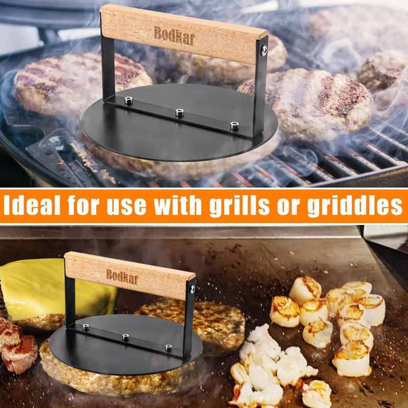 Smash Burger Press 6 Inch, round Burger Smasher Grill Press for Griddle Bacon Pr gallery