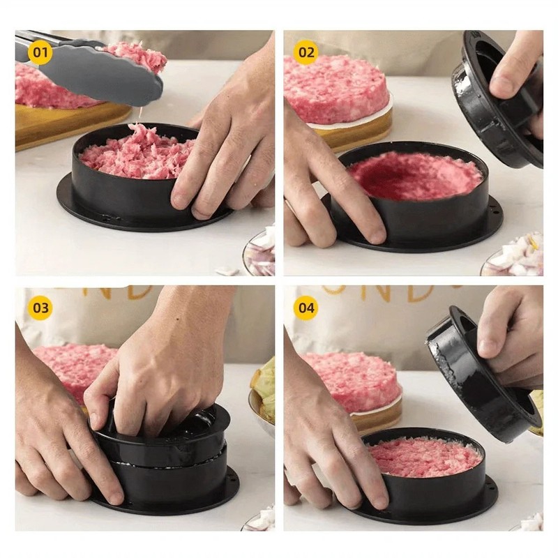 3 IN 1 Non Stick Stuffed Burger Press Hamburger Patty Molds Maker Sliders BBQ US gallery