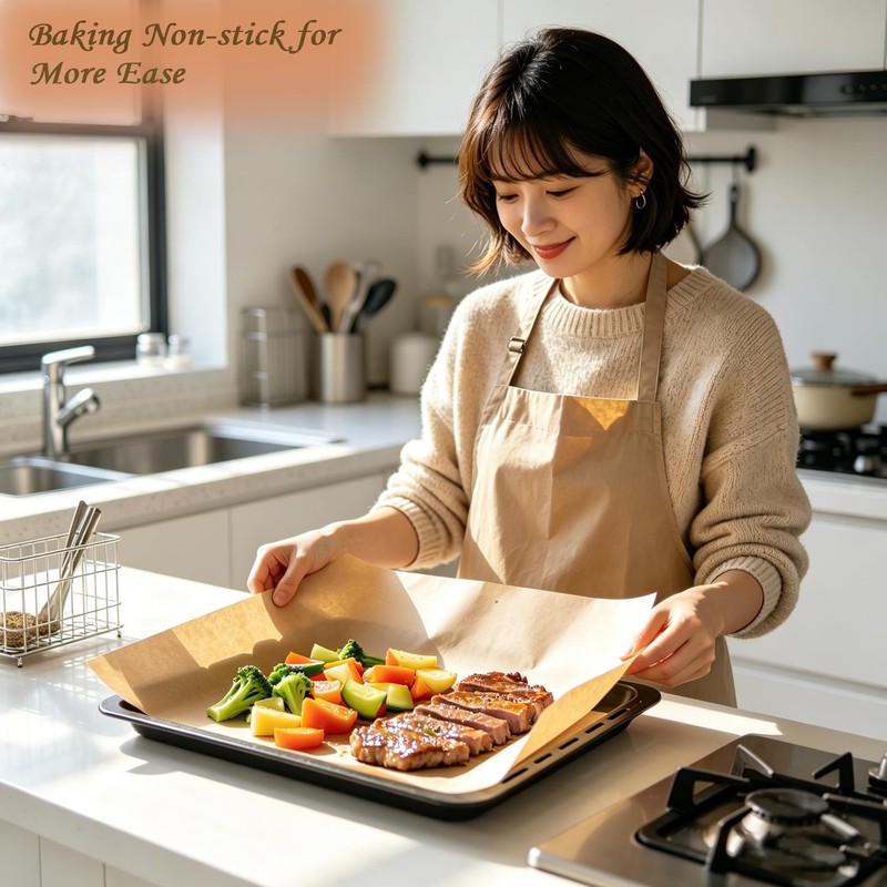 120Pcs Unbleached Parchment Paper Sheets, 9 x 13 Inch 120pcs9*13, Orange gallery