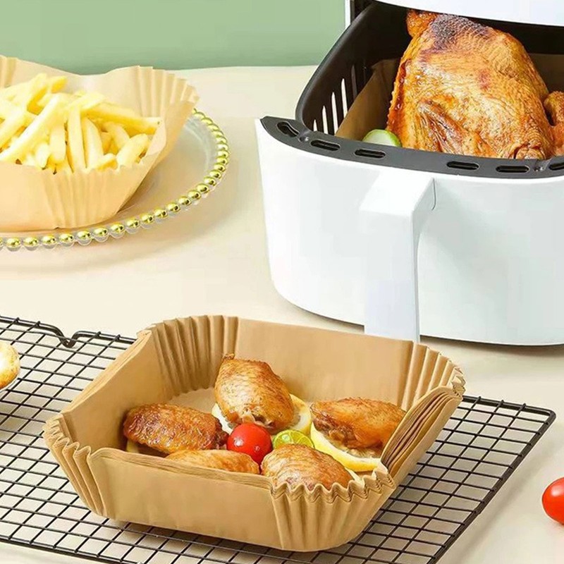 100Pcs Disposable Fryer Paper Non Stick Oil Proof Square Liners gallery