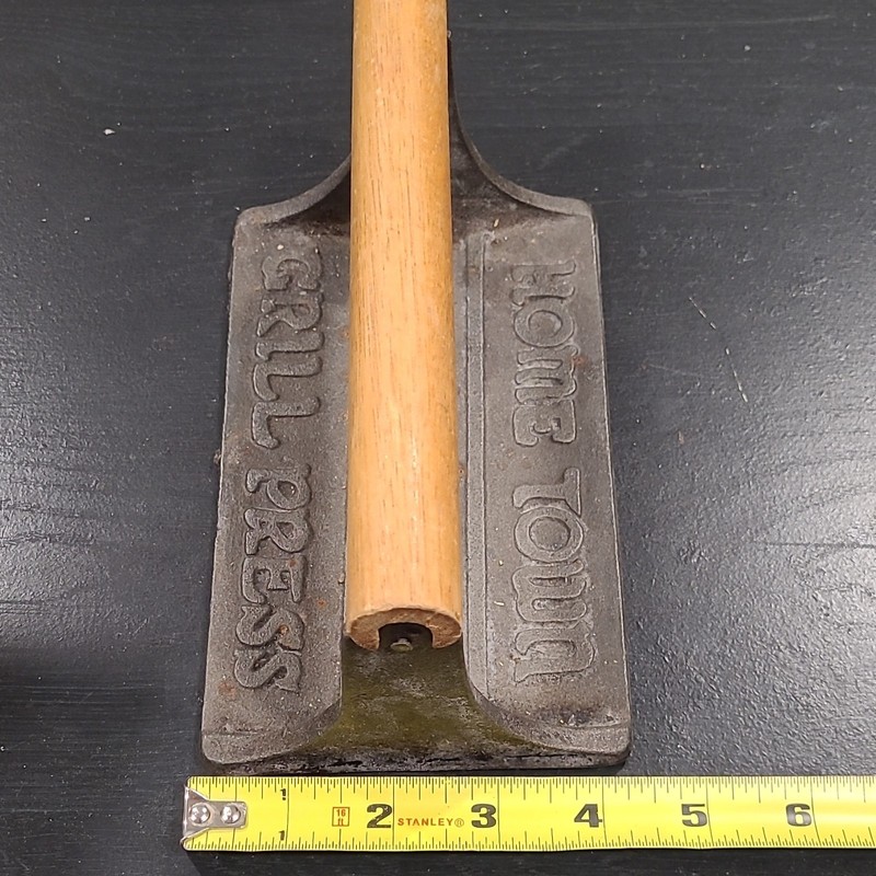 Home Town Grill Press Cast Iron Burger Press w/ Wood Handle, 7 in gallery