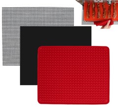 Toaster Oven Air Fryer Reusable Mats Accessories 10 x 12, 10 x Black