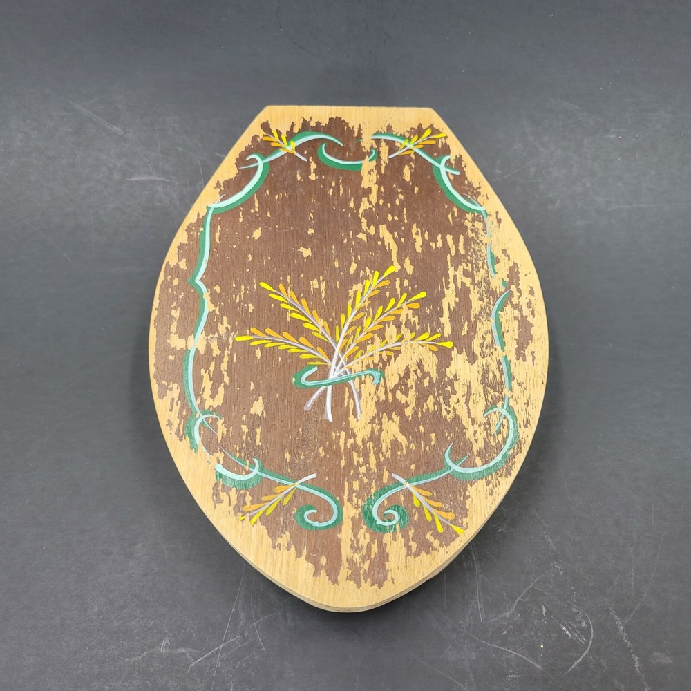 Vintage Woodpecker Wood Ware Wooden Hamburger Press Hand Painted From Japan