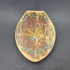 Vintage Woodpecker Wood Ware Wooden Hamburger Press Hand Painted From Japan