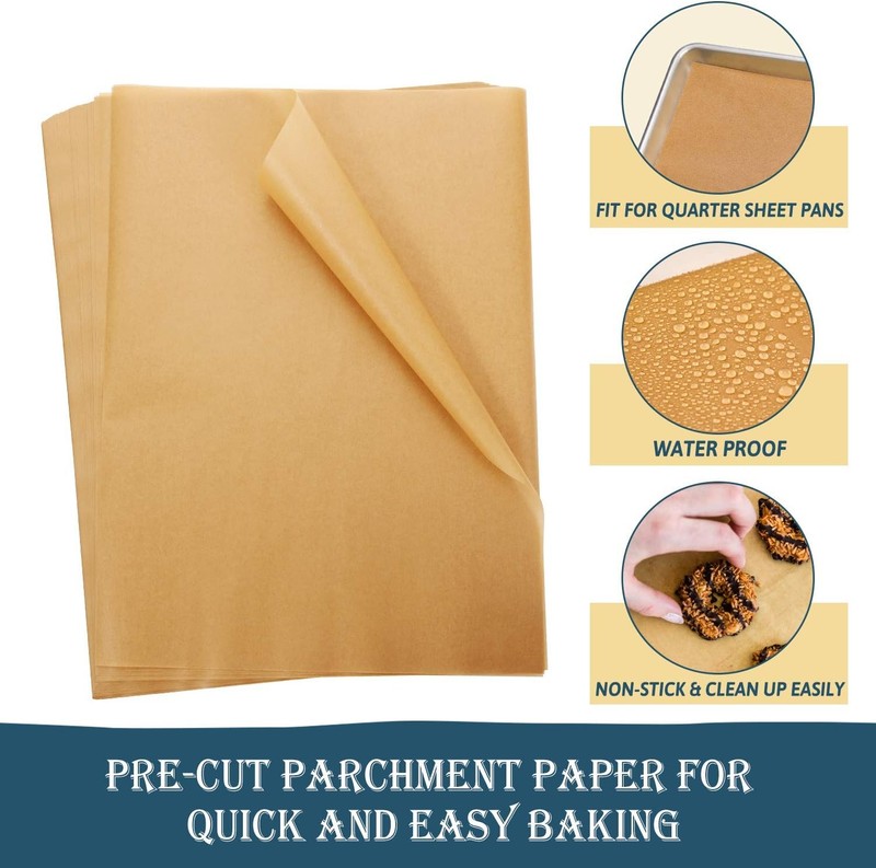 Hiware 200 PCS Parchment Paper Baking Sheets 9x13 IN, 9 X 13, Unbleached gallery