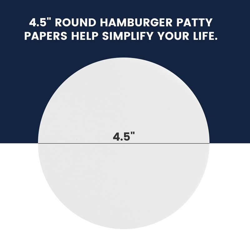 Yenmoz 500 PCS 4.5 Inch Hamburger Patty Paper Round, inch diameter, White gallery
