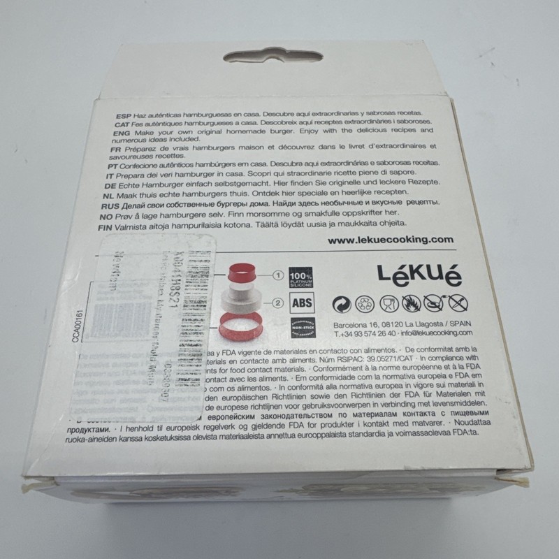 Lekue My Burger Stuffed Hamburger Patty Maker NEW Red BPA Free Silicone gallery