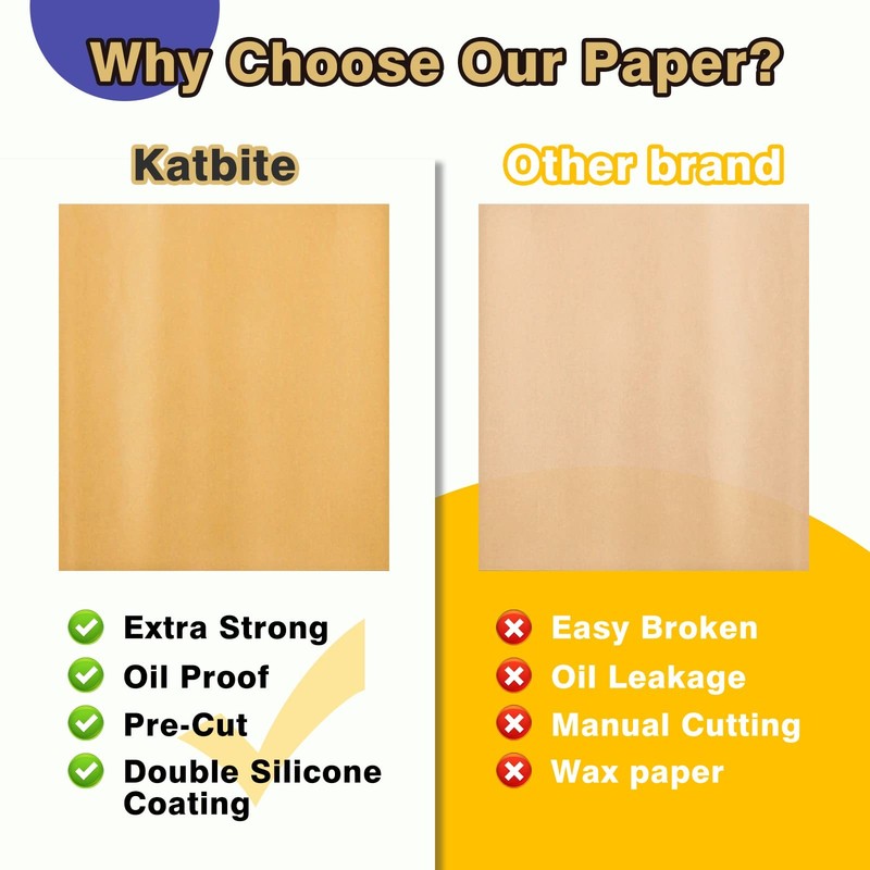 Katbite 200Pcs 18x26 inches Parchment Paper Sheets, 18"x26"-200, 18"x26"-200 gallery