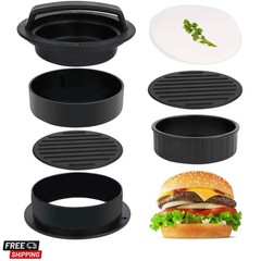 3 in 1 Stuffed Burger Press Patty Maker Rings Molds Kit, Non Stick Stuffer Ha…
