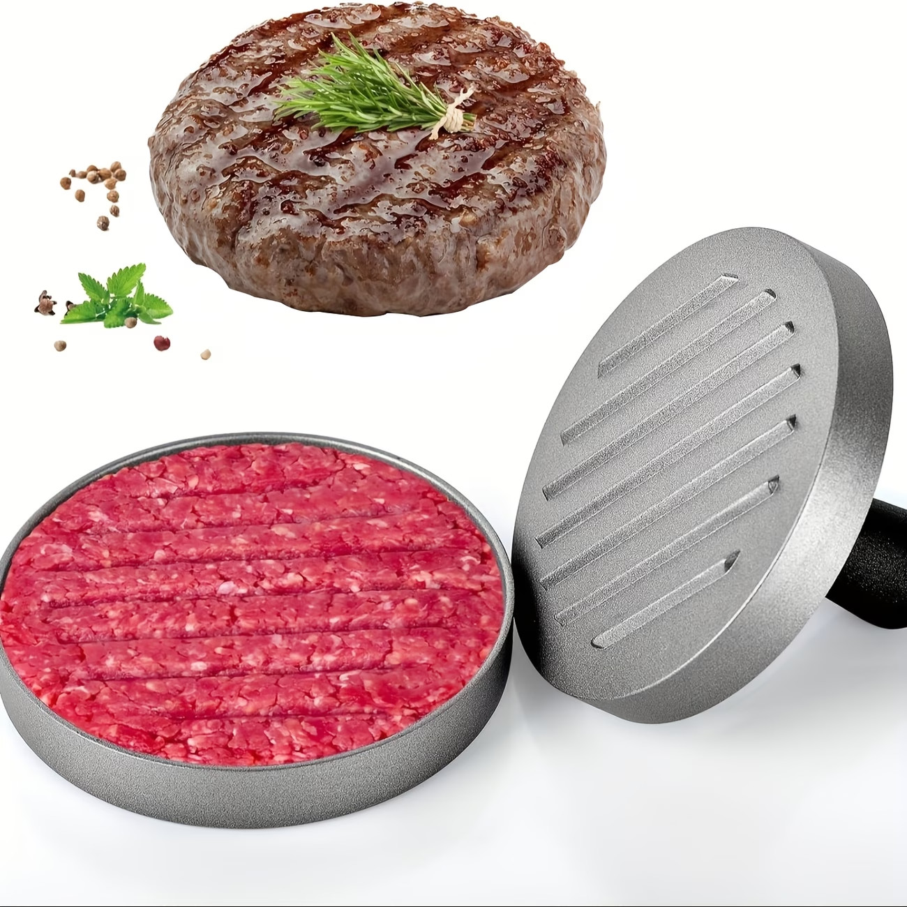 1Pc Non-Stick Coating Burger Press, Ergonomic Textured Handle, Even Patty Shapin gallery