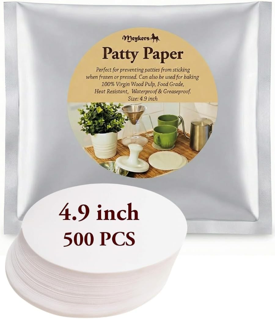 Meykers Wax Patty Paper Sheets for 5 Inches Burger Press - 500 Pcs Round gallery