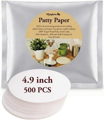 Meykers Wax Patty Paper Sheets for 5 Inches Burger Press – 500 Pcs Round