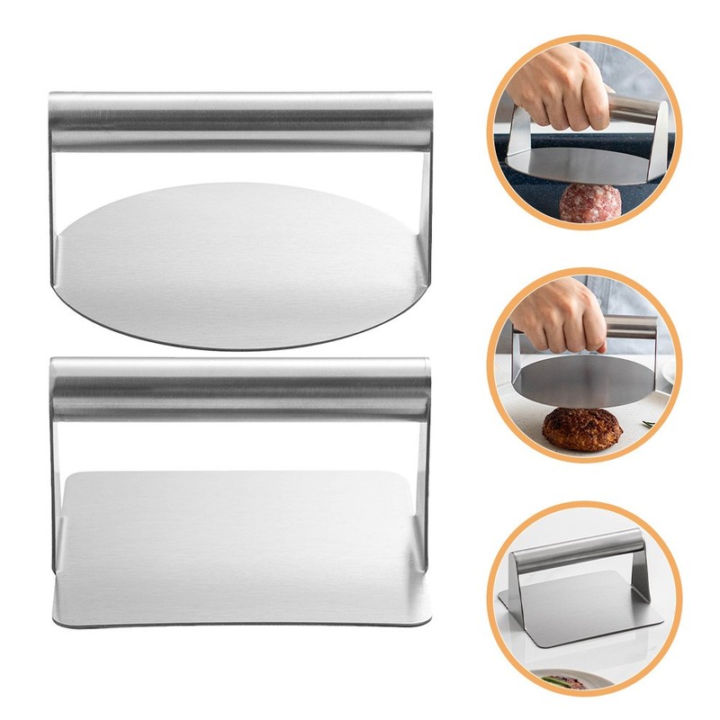2 Pcs Meat Press for Cooking Smashed Burger Commercial Hamburger Patty Maker gallery