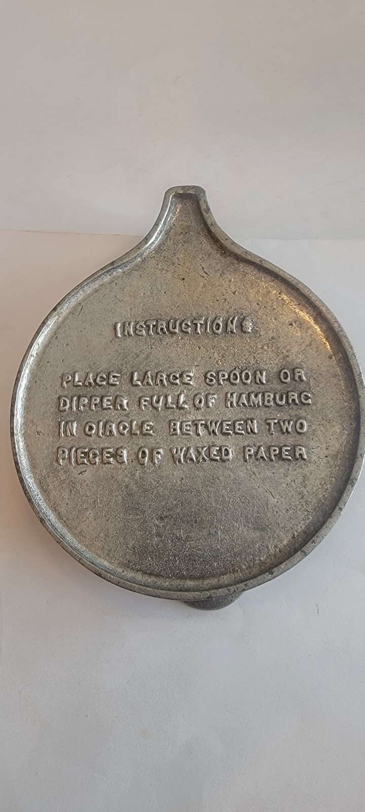 Vintage Aluminum Meat Press Hamburger Patty Maker 4 X 5.5" gallery