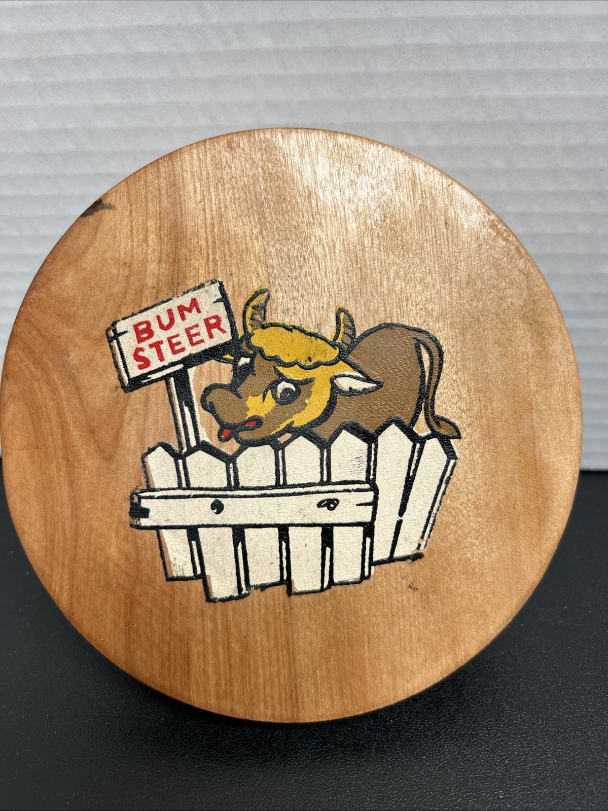 Vintage Hamburger Press Wood 1950’s Bum Steer Made in Japan Retro Kitchen gallery