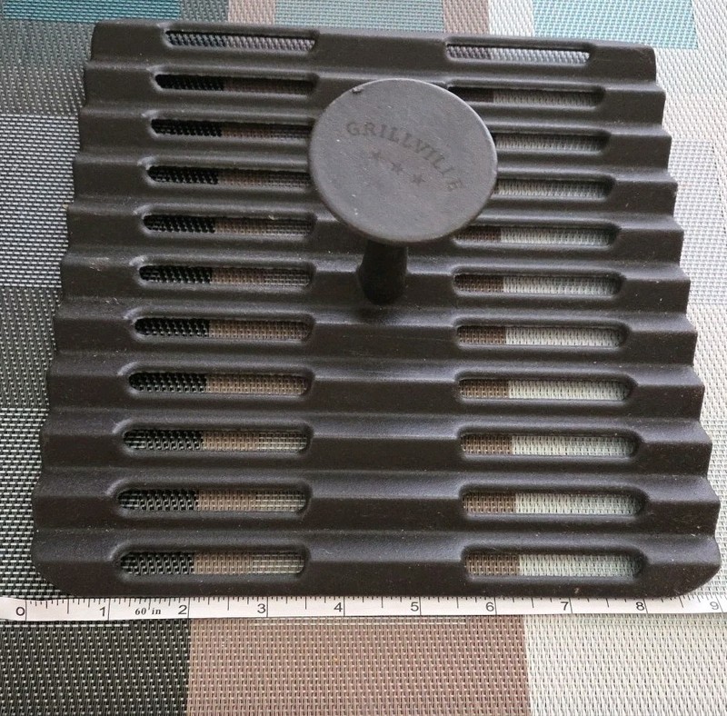 Meat Smasher for Ground Beef Big Cooking Grill Pan Smash Burger Press Black 9x9 gallery