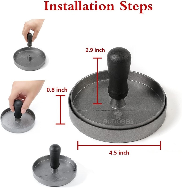 Hamburger Press Patty burger press+100 papers+20 disposable gloves+1 scraper gallery