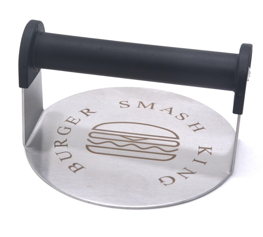 JNXHON Stainless Steel Burger Smash Press,Hamburger Press for 6, BLACK