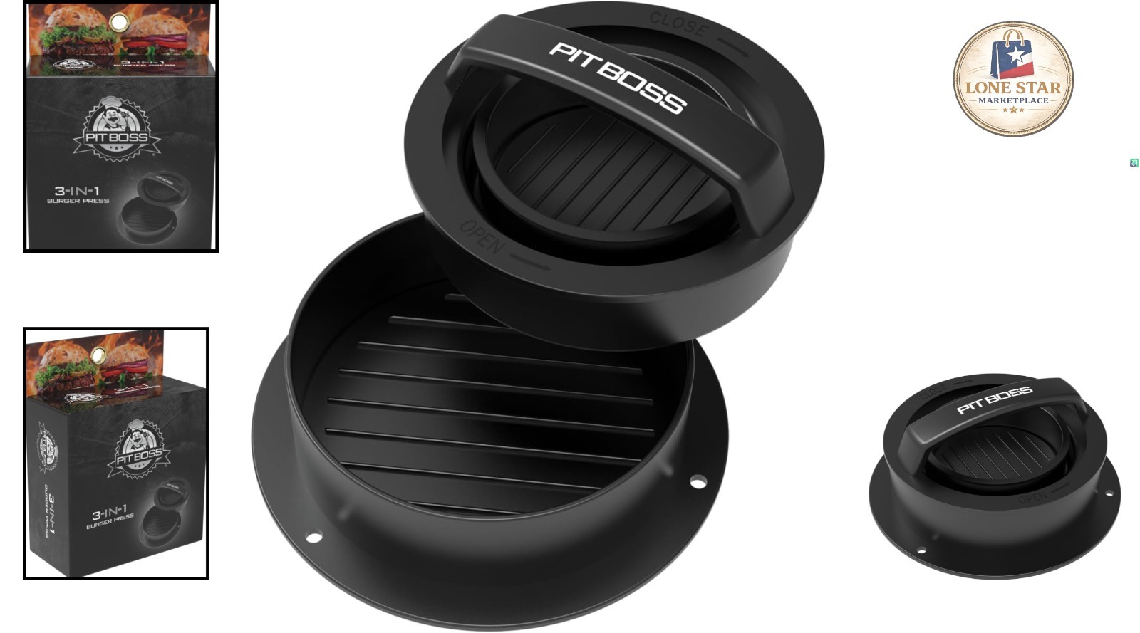 Compact 3-in-1 Non-Stick Burger Press - Easy to Use & Clean, Dishwasher Safe gallery