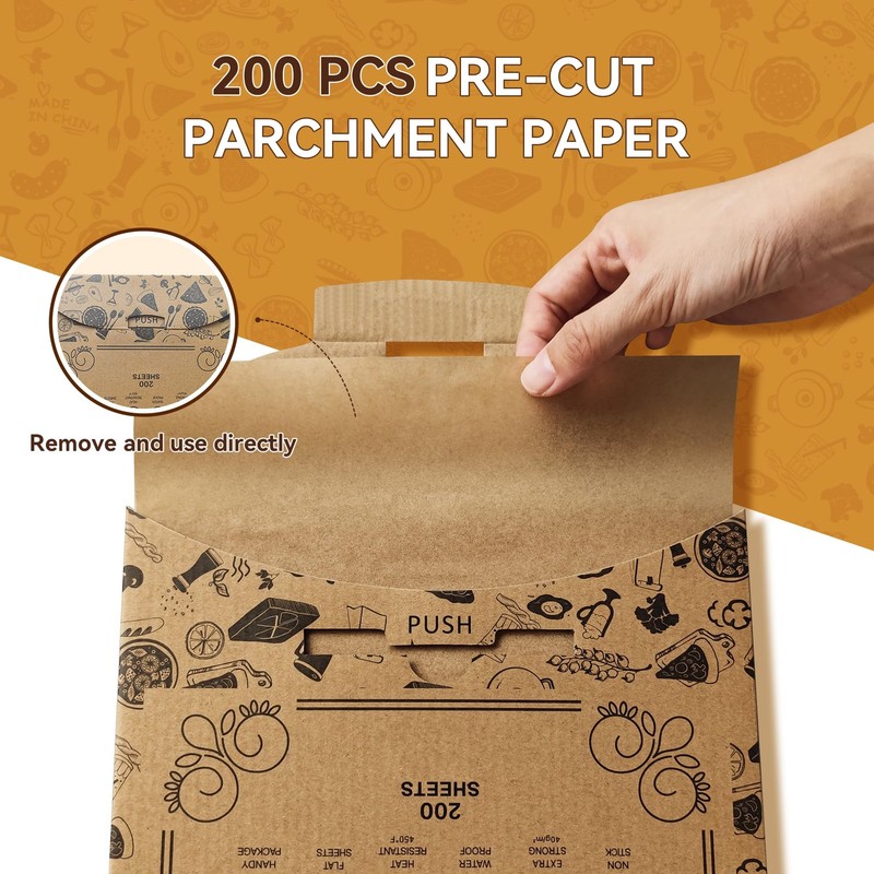 200 Pcs Unbleached Parchment Paper Baking Sheets, 8x12 inch 8 x12 gallery