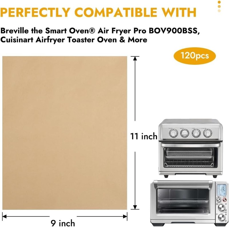 BYKITCHEN 11 x 9in Air Fryer Parchment Paper Sheet Liners 2 size, Nature gallery