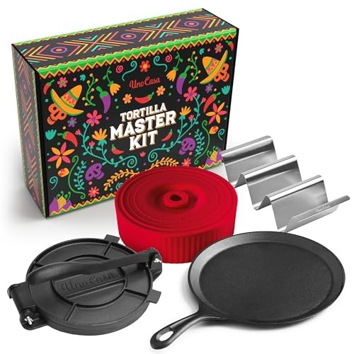 Tortilla Press 8" with 10.5 IN Comal Pan - 4 Taco Master Kit gallery