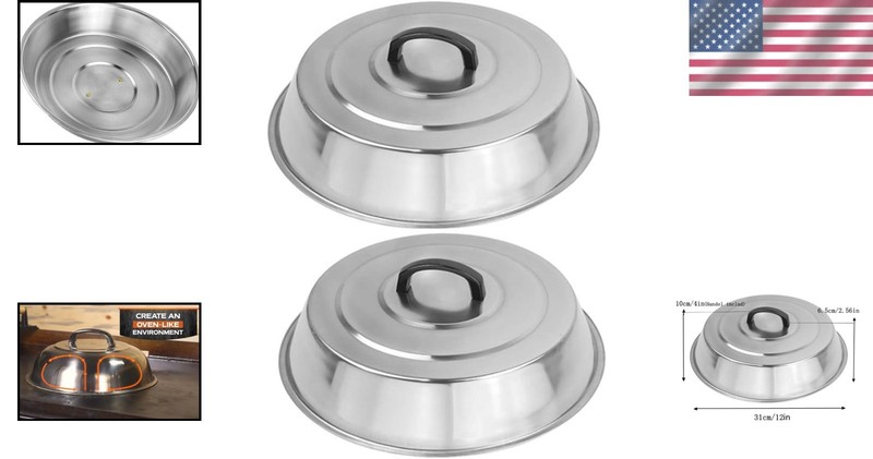 Durable Stainless Steel Wok Lid Pair - Heat Resistant Handle gallery