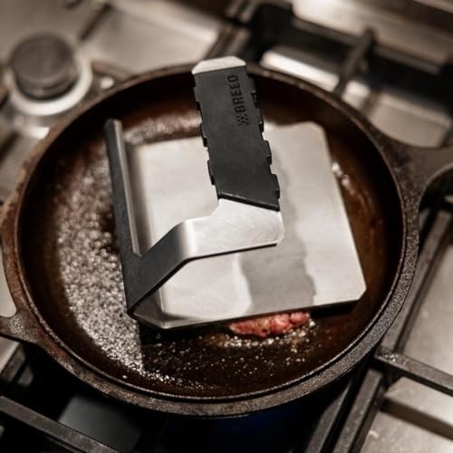 Heavy-Duty Stainless Steel Griddle Press - 2.6 lbs for Smash Burgers, Steak & Sa gallery