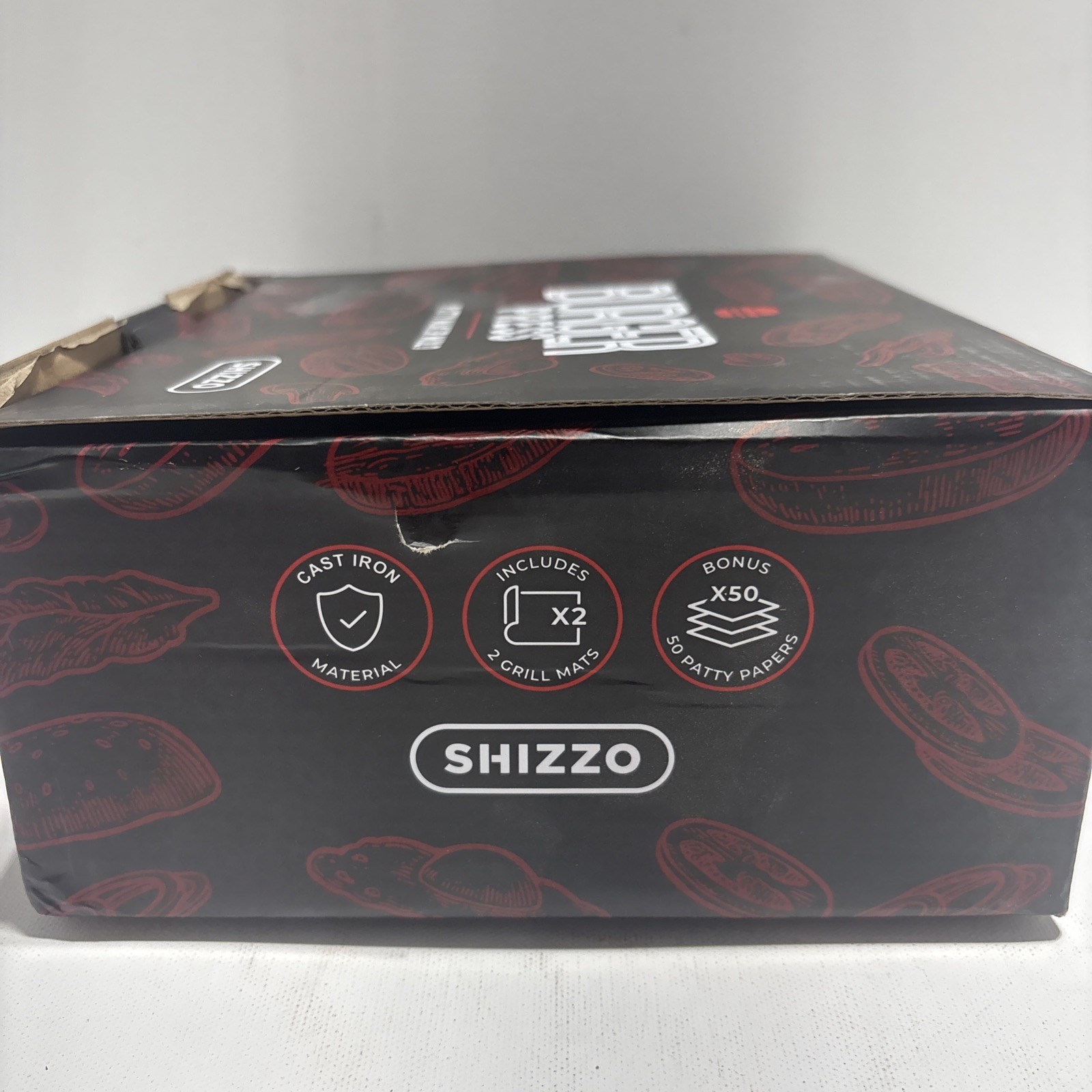 Shizzo Burger Press Kit, Cast Iron Rectangle & Round Grill Press (3-6) gallery