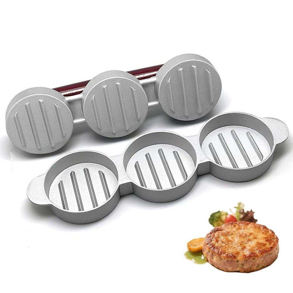 Sausage Mini Burger Slider Press Patty Maker Three 2.64Inch Molds BBQ