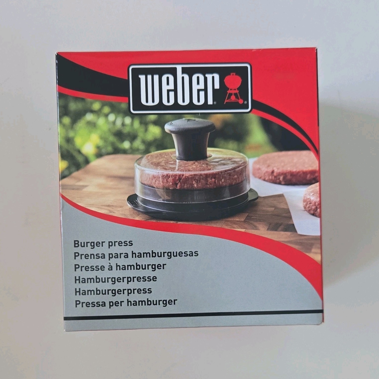 Weber Burger Press 6483, Large 4.5in Plastic, Black, Dishwasher Safe Handle gallery