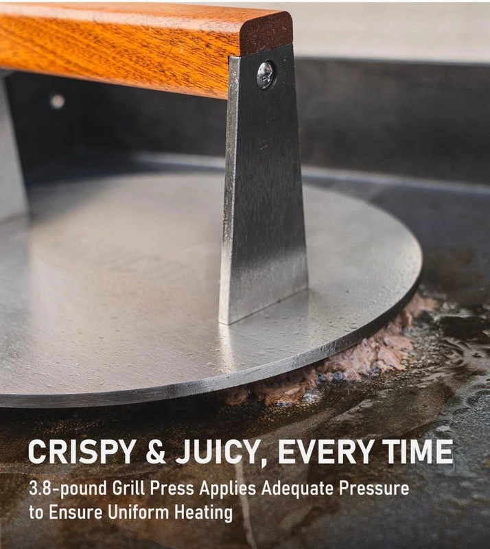 3.8-Lb Burger Press, 9-Inch Smasher for Batch Cooking, Stainless Steel gallery