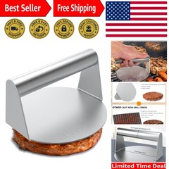 Efficient Burger Press – 5.5 Inch Stainless Steel Smasher, Dishwasher Safe