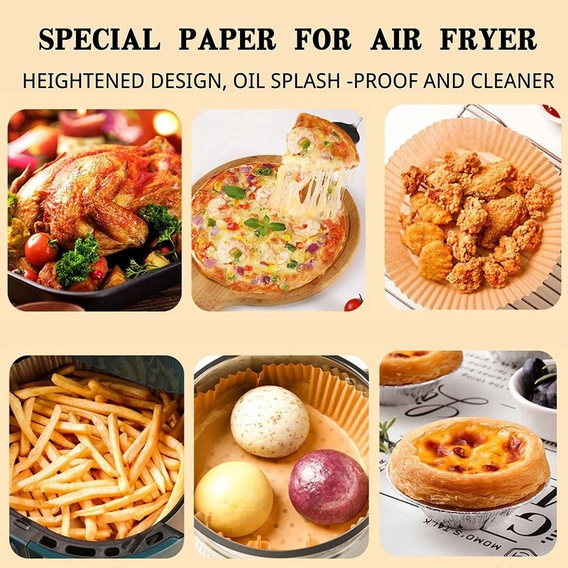 Air Fryer Paper Liners, 100PCS Non-stick Disposable Round-6.3"-100Pcs, gallery