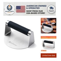 Easy-Clean 5.5-Inch Burger Press – Non-Stick Stainless Steel with Smooth Finish