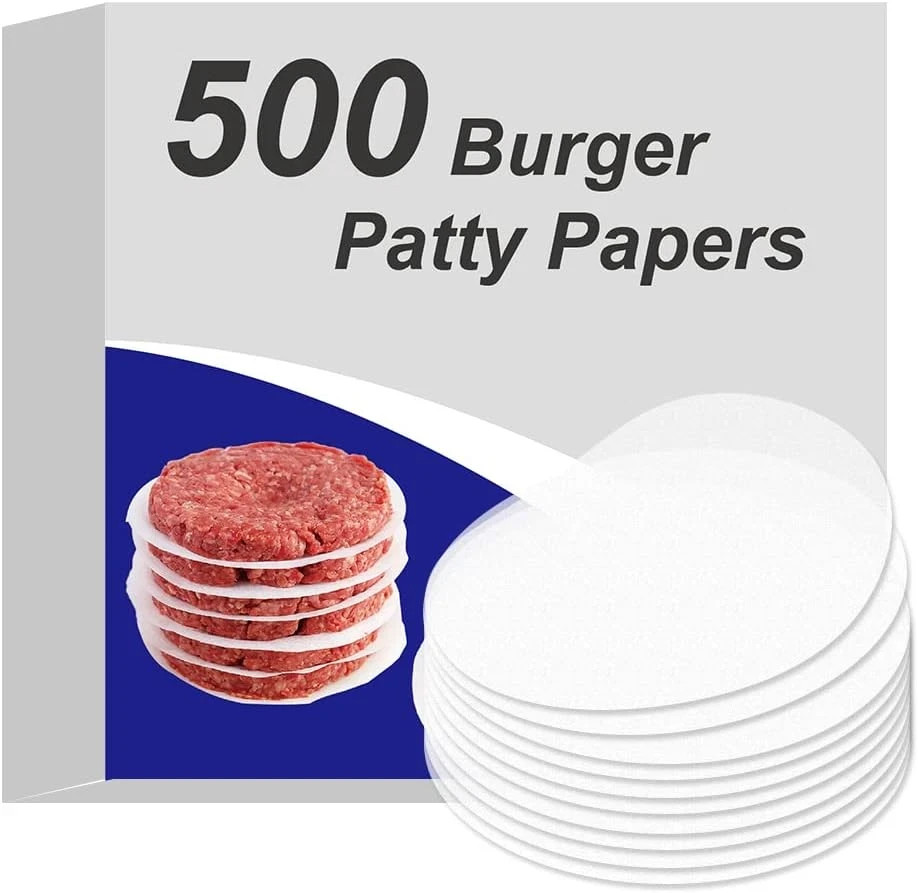 500 Pcs Non-Stick Burger Patty Paper Hamburger Parchment Papers for Press gallery