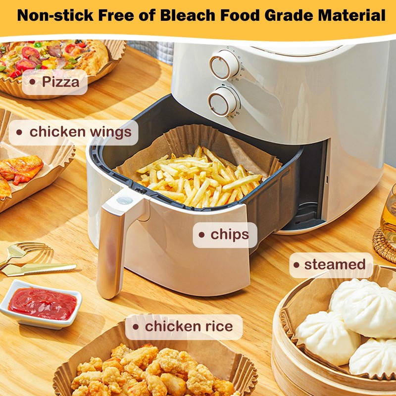 375Pcs Air Fryer Paper Liners, 8" Square 8 inch, Primary color gallery