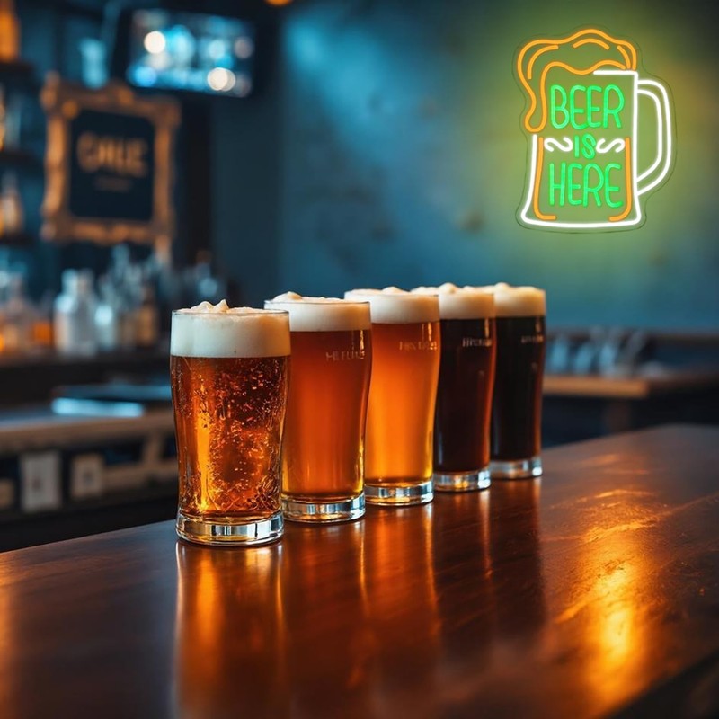 Beer Is Here Neon Sign for Wall Decor Bar Neon Light Beer Led Neon Signs Colo... gallery