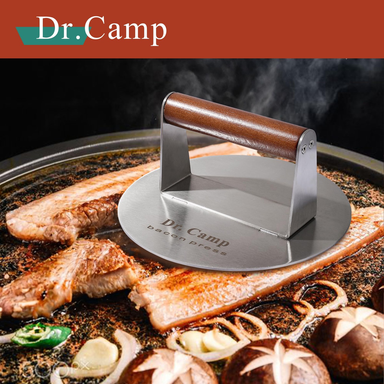 7 Inch Stainless Steel Smash Burger Press Burger Smasher Bacon Press Mea gallery