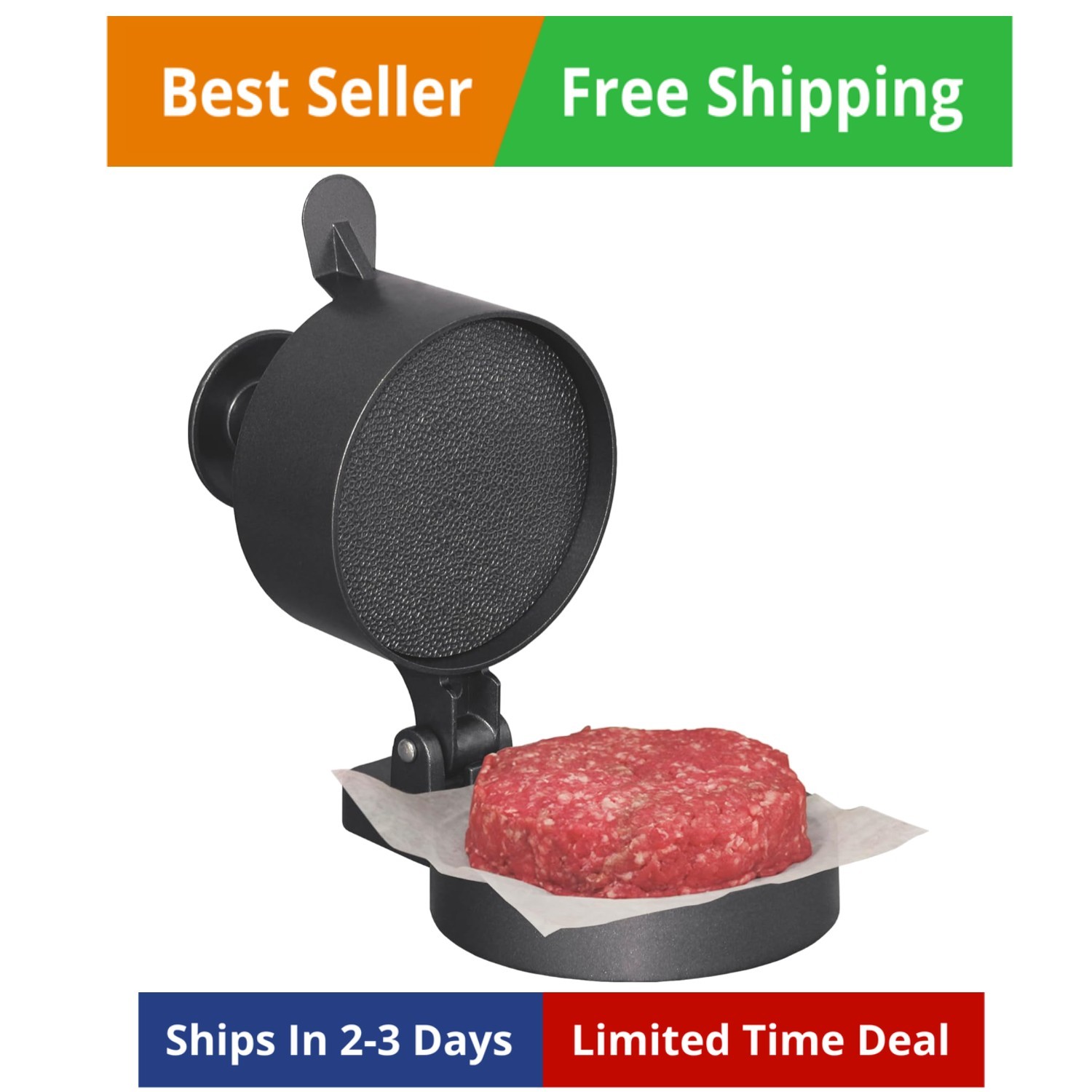 Burger Press, Makes 4 1/2" Diameter Patties for Hamburger, Crab Cakes, Sausag... gallery