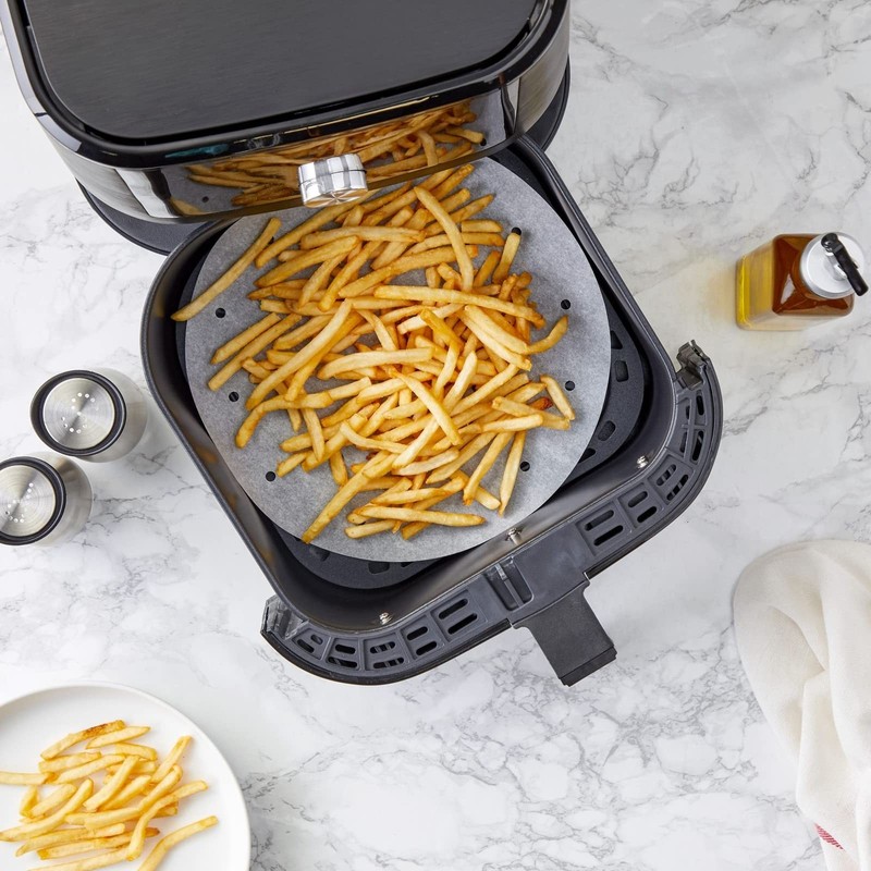 Juvale Air Fryer Liners Disposable - 8-Inch White, 8 inches, 8 Inch gallery