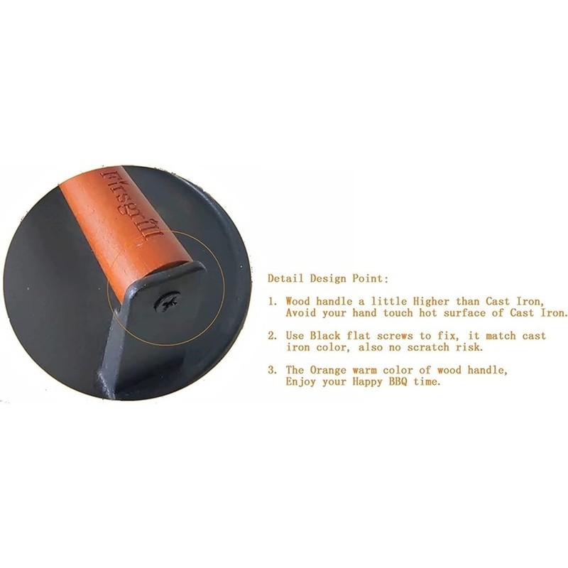 Heavy-Duty Cast Iron Bacon Press Food Grade Grill Tool Non-Stick Cookware New gallery